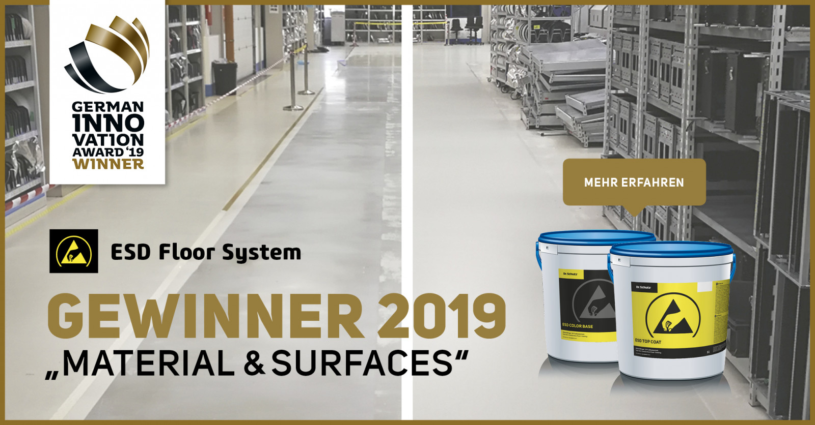Dr. Schutz vainqueur 2019 aux 'German Innovation Awards' pour ses produits ESD.